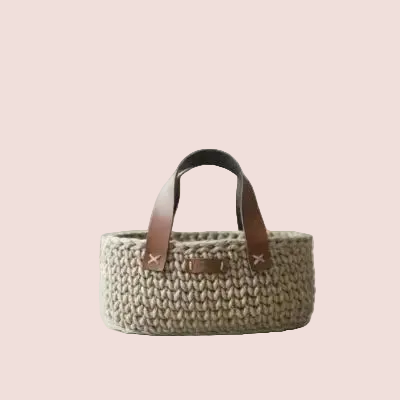 Handmade Crochet Oval Basket