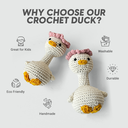 Handmade Crochet Duck Bag charm