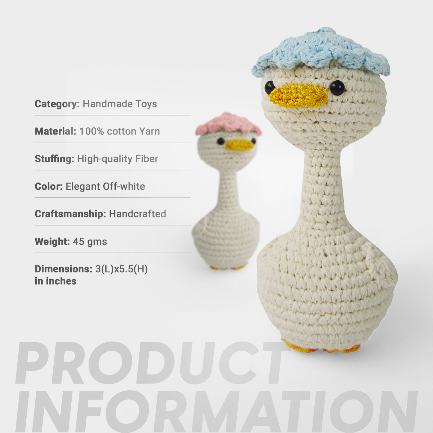 Handmade Crochet Duck Bag charm
