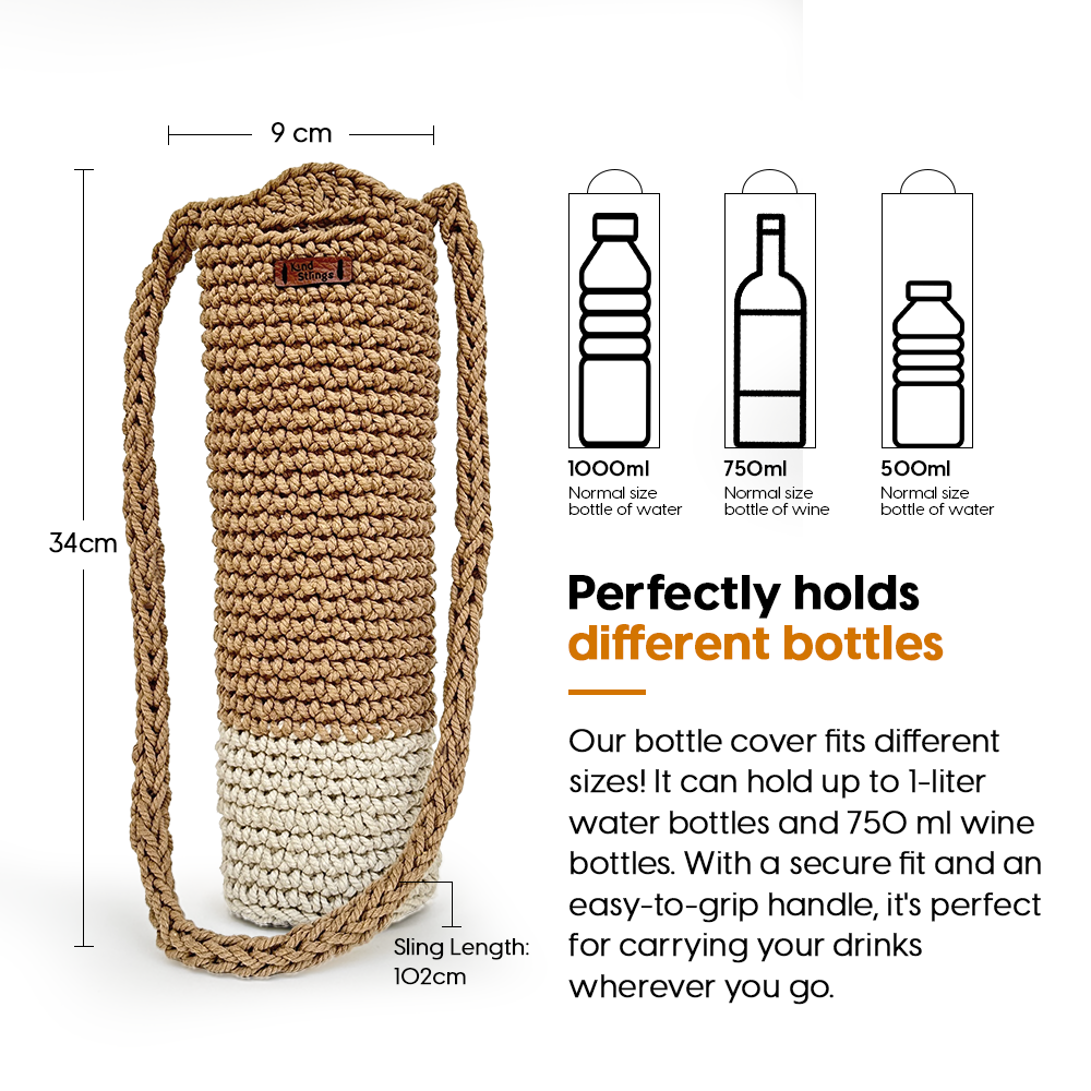 Bottle cover with dimensions and capacity information on a white background