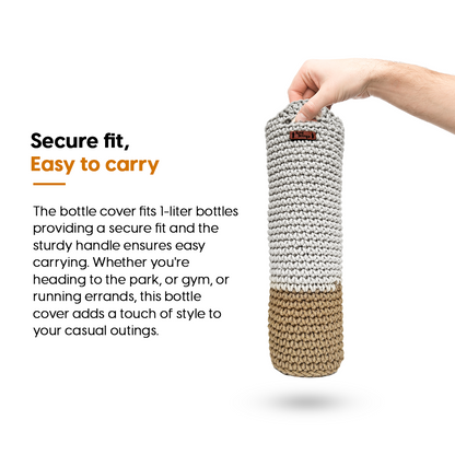Bottle cover with text on a white background