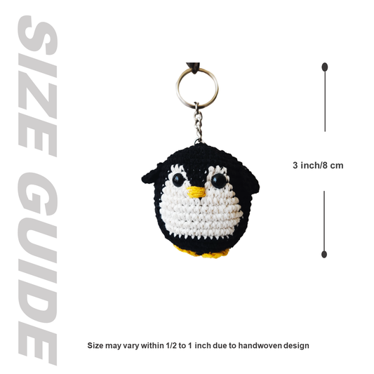 Crochet Penguin Bag charm