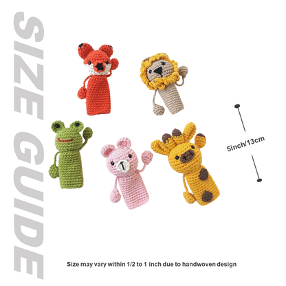 Handmade Crochet Finger Puppets (Set of 5)