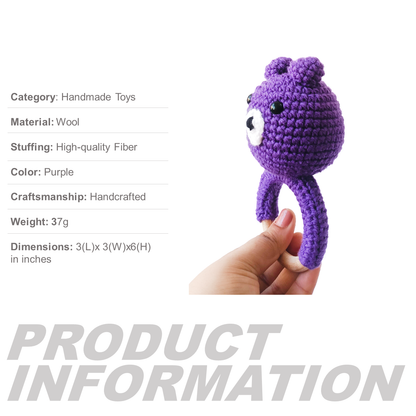 Handmade Crochet Ring Rattle Bear