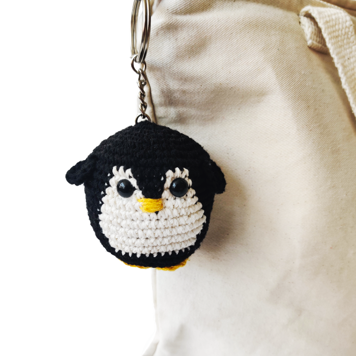 Crochet Penguin Bag charm