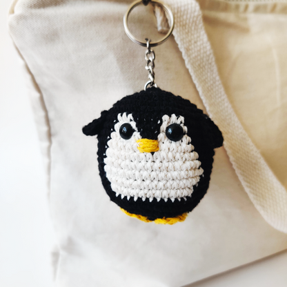 Crochet Penguin Bag charm